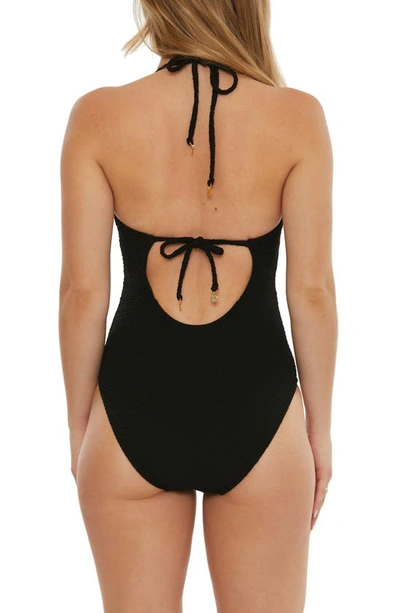 Shop Trina Turk Black Sands Textured One-piece Swimsuit