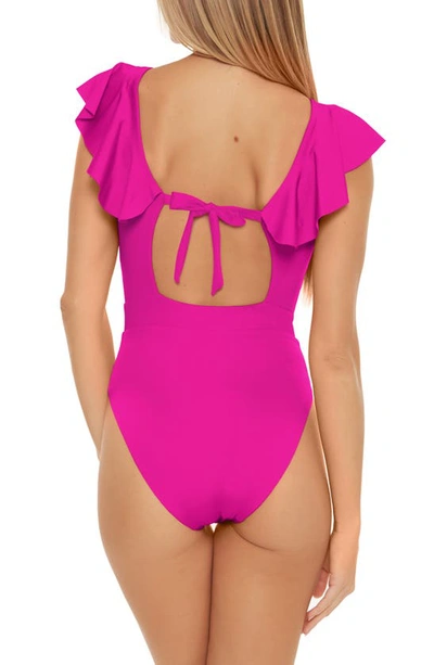 Shop Trina Turk Monaco Ruffle One-piece Swimsuit In Stargazer