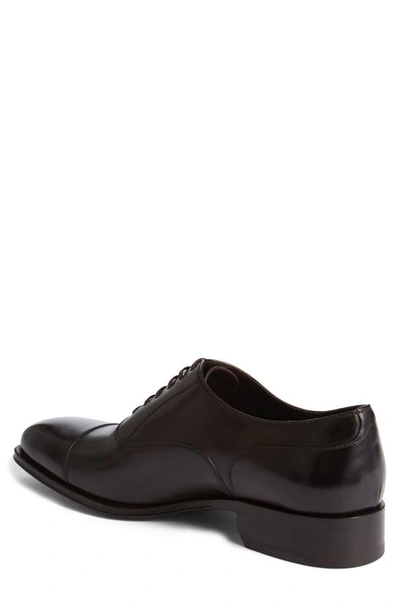 Shop Tom Ford Gianni Cap Toe Oxford In Ebony