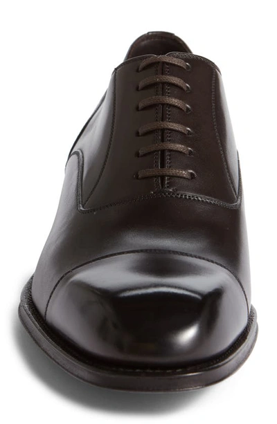 Shop Tom Ford Gianni Cap Toe Oxford In Ebony