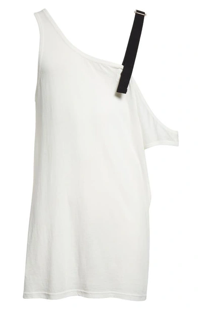 Shop Takahiromiyashita The Soloist Asymmetric One-shoulder Cotton & Silk Tank Top In White