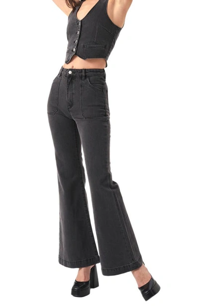 Shop Rolla's Eastcoast Flare Pants In Jet Black