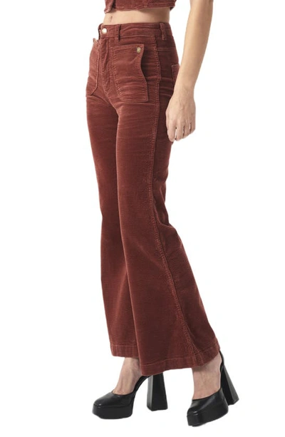Shop Rolla's Eastcoast Flare Pants In Brick Cord