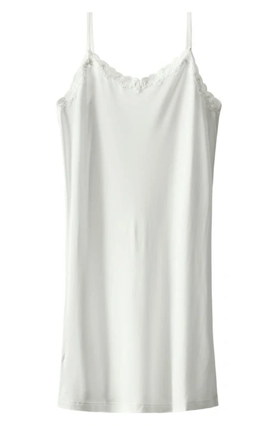 Shop Uwila Warrior Lace Trim Nylon & Silk Slip In Winter White
