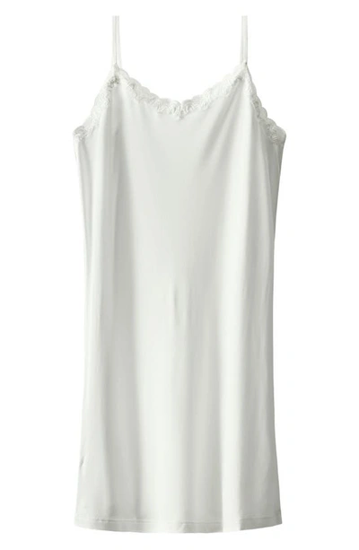 Uwila Warrior Lace Trim Nylon & Silk Slip In Winter White