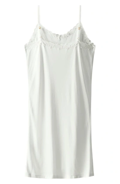 Uwila Warrior Lace Trim Nylon & Silk Slip In Winter White