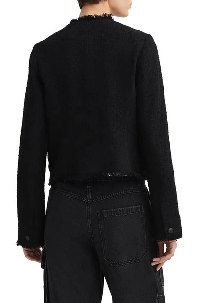 Shop Rag & Bone Carmen Fringe Tweed Jacket In Black