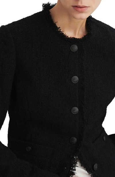 Shop Rag & Bone Carmen Fringe Tweed Jacket In Black