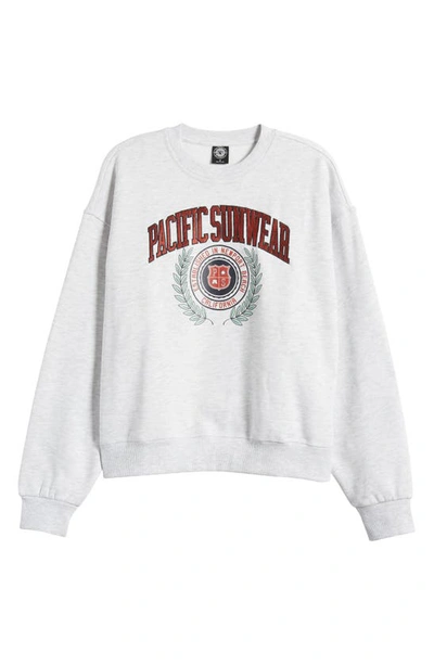 Shop Pacsun Pac Crest Crewneck Cotton Blend Sweatshirt In Heather Grey