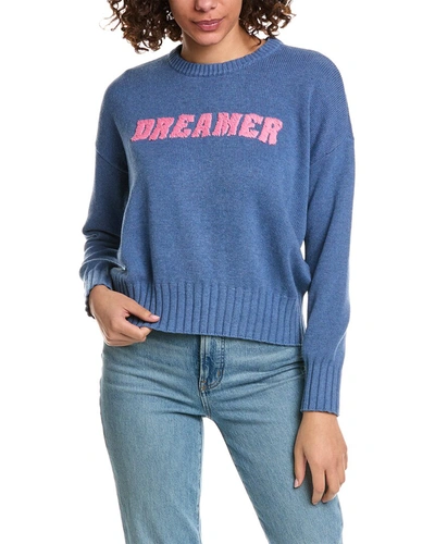 Shop Minnie Rose Dreamer Cashmere-blend Sweater In Blue