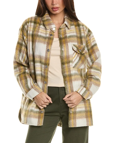 Shop Monrow Plaid Flannel Jacket In Pink