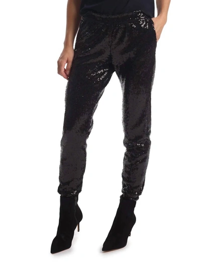 Commando Sequin Jogger In Black In Black