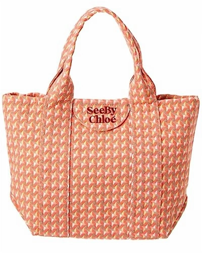 Shop See By Chloé Laetizia Small Tote Bag In Happy Orange In Multi