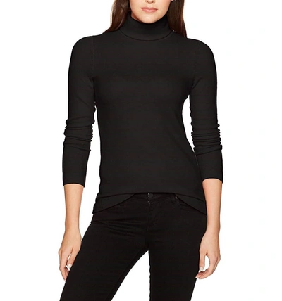 Shop Three Dots Brushed Turtleneck Sweater In Black
