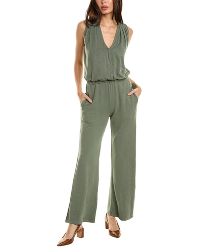 Shop Monrow Supersoft 70s Jumpsuit In Green