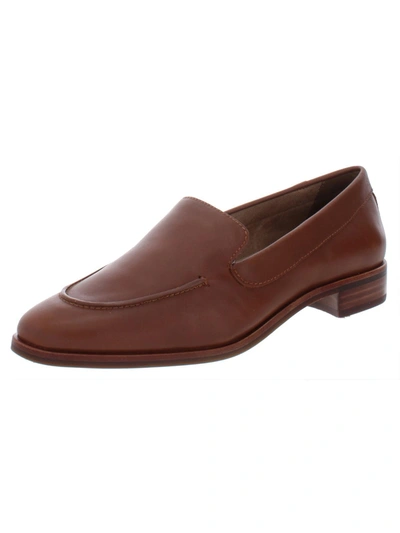 Shop Aerosoles East Side Womens Leather Slip On Loafers In Brown