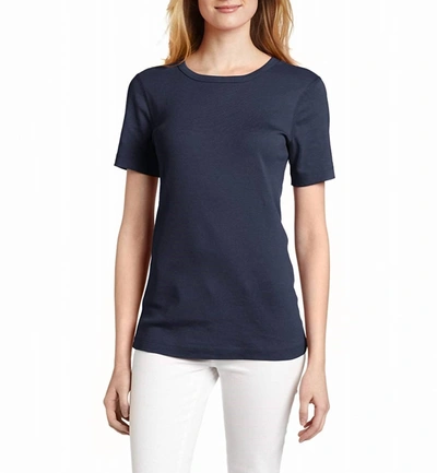 Shop Three Dots Short Sleeve Crew Neck T-shirt In Night Iris In Blue