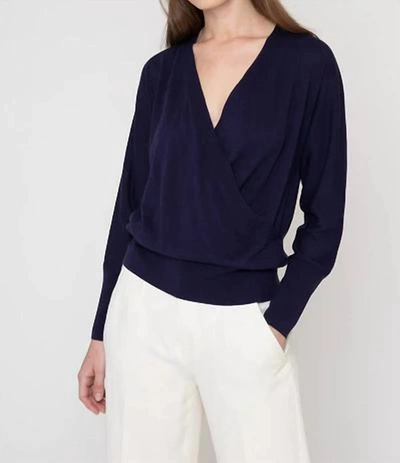 Kinross Long Sleeve Sweater In Navy In Blue