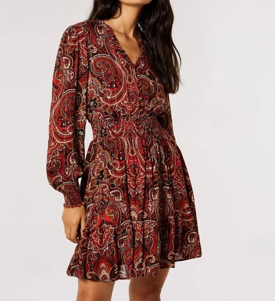 Shop Apricot Paisley Shimmer Dress In Rust In Multi