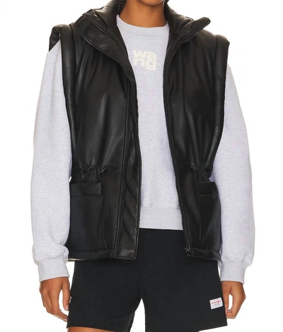 Shop Steve Madden Celestina Faux Leather Vest In Black