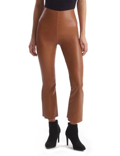 Commando Faux Leather Crop Flare Legging In Cocoa In Brown