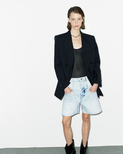 Shop Isabel Marant Oreta Shorts In Blue