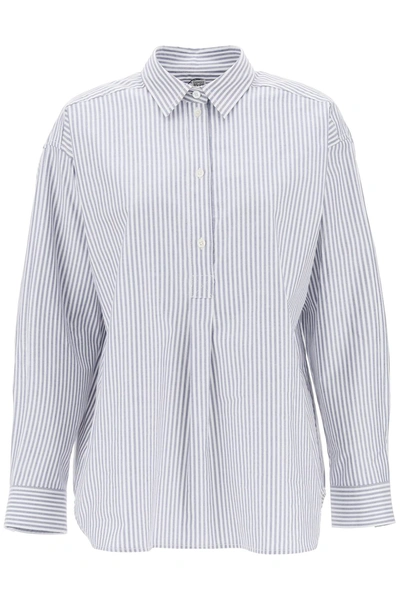 Shop Totême Striped Oxford Shirt