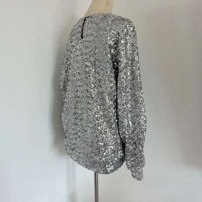 Pre-owned Isabel Marant Silver Sequin Embellished Long Sleeve Long Top