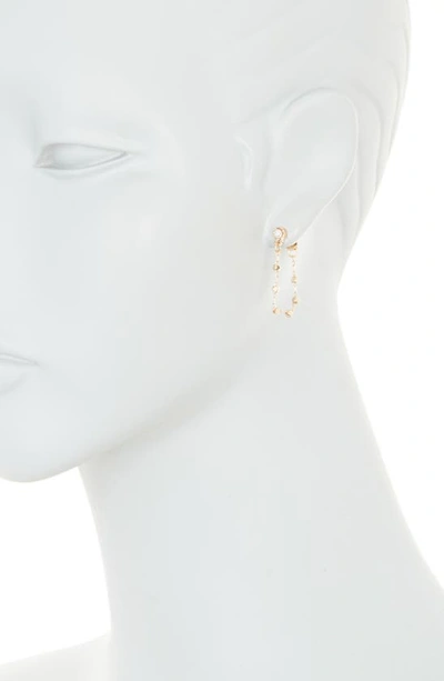 Shop Area Stars Amina Imitation Pearl Chain Drape Earrings In Gold Pearl