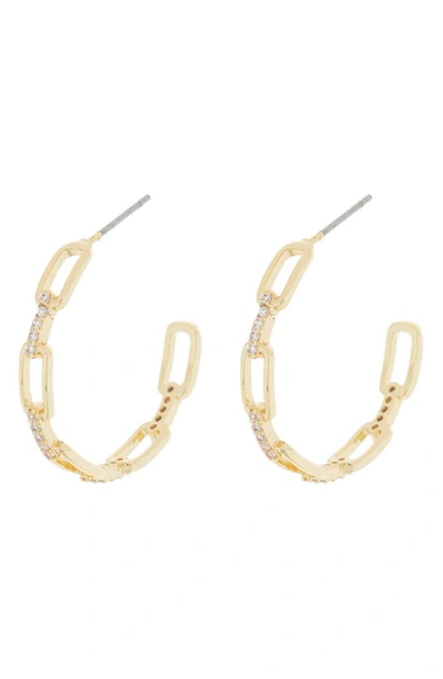 Shop Area Stars Crystal Link Hoop Earrings In Gold