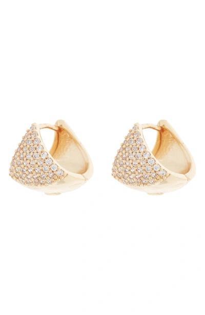 Shop Area Stars Cz Pavé Boat Earrings In Gold
