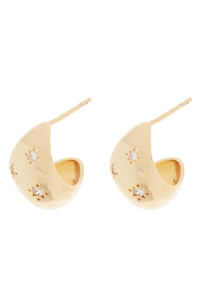 Shop Area Stars Star Cz Curve Earrings In Gold