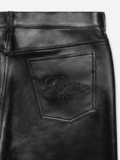Frame Ritz Men's Leather Pants In White