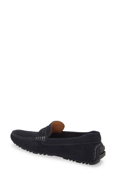 Nordstrom Brody Driving Penny Loafer In Navy Suede