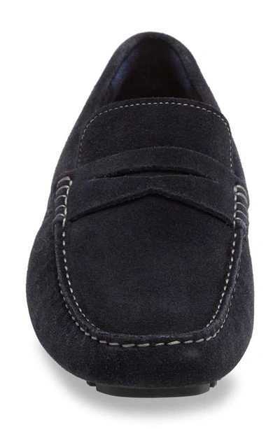 Nordstrom Brody Driving Penny Loafer In Navy Suede