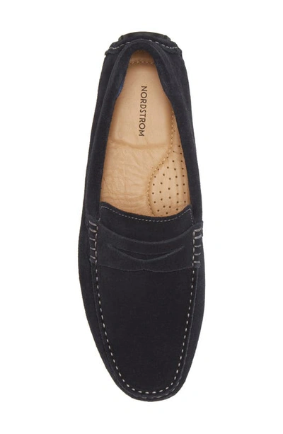 Nordstrom Brody Driving Penny Loafer In Navy Suede