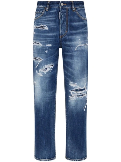 Shop Dsquared2 Ripped Jeans In Blue