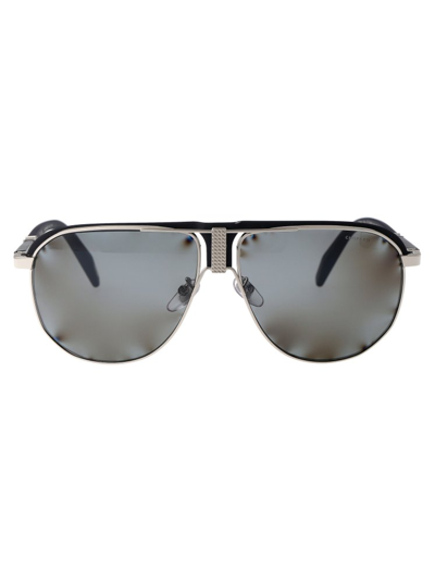 Shop Chopard Eyewear Aviator Frame Sunglasses In Silver