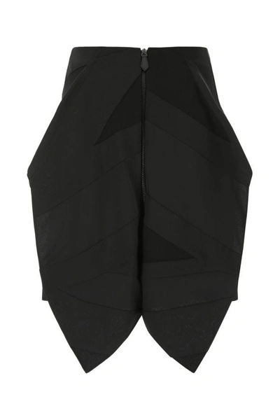 Shop Burberry Woman Black Polyester Mini Skirt