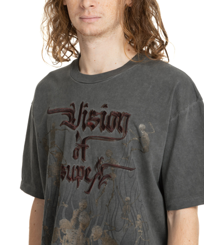 Shop Vision Of Super Dancing Skeletons T-shirt In Grey