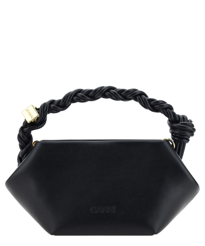 Shop Ganni Bou Mini Handbag In Black