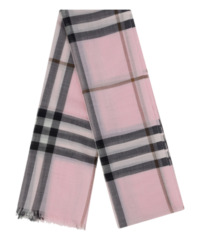 Shop Burberry Scarf In Pink