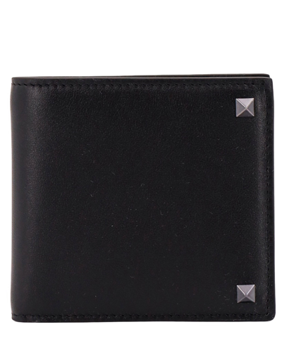 Shop Valentino Rockstud Wallet In Black