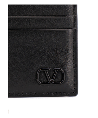 Shop Valentino Credit Card Holder In Black