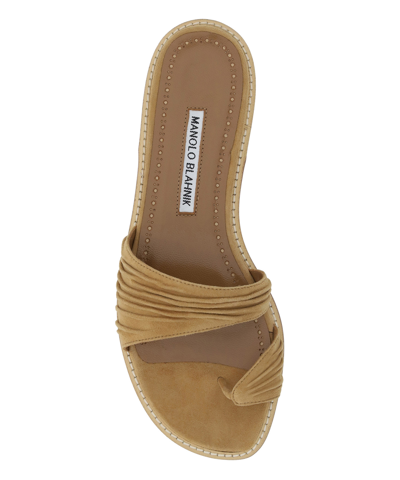 Shop Manolo Blahnik Tibo Sandals In Brown