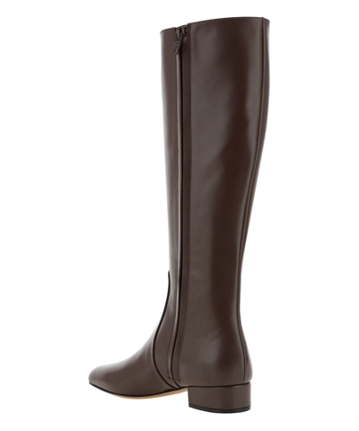 Shop Valentino Vlogo Boots In Brown