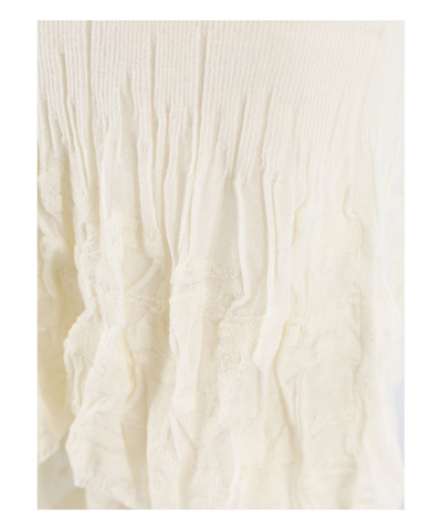 Shop Bottega Veneta Midi Skirt In White