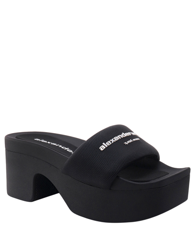 Alexander Wang Sandalo Slide Platform Con Logo In Black