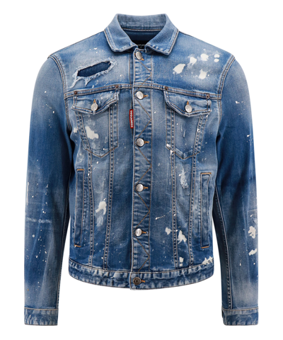 Shop Dsquared2 Dan Jean Denim Jacket In Blue
