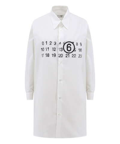 Shop Mm6 Maison Margiela Numeric Signature Mini Dress In White